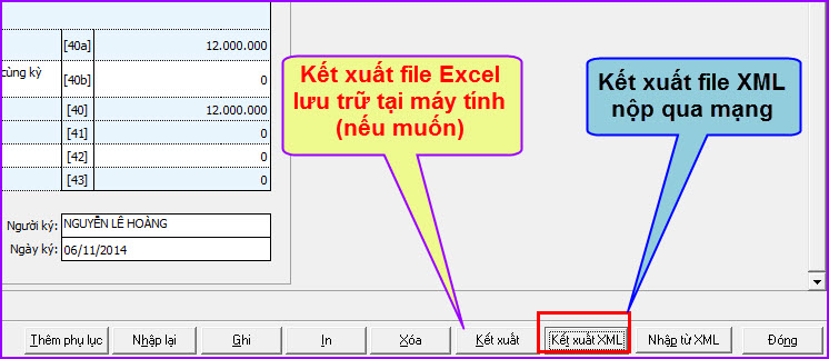 Hướng dẫn kết xuất tờ khai thuế ra file XML